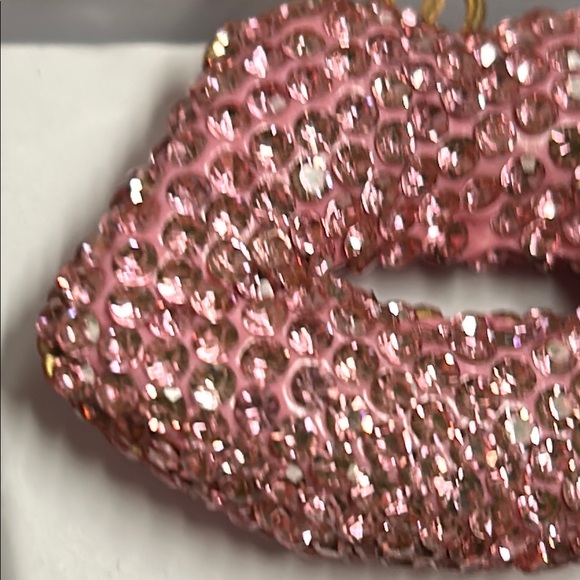 Pink/red/silver Rhinestone Lip bag charm/Keychain - Picture 2 of 10